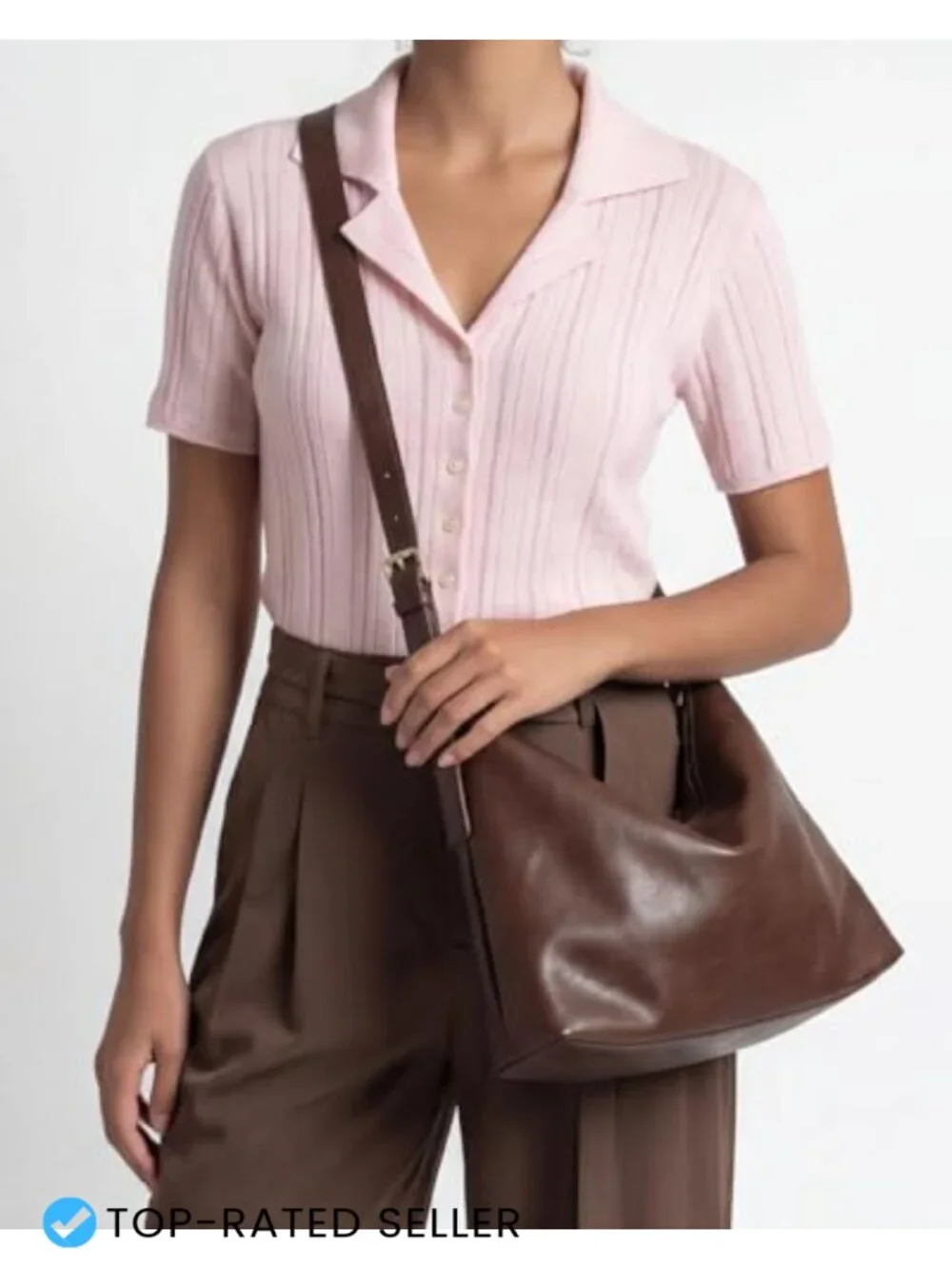 Slouchy Hobo Bag - Soft Vintage Vegan Leather Purse with Adjustable Straps